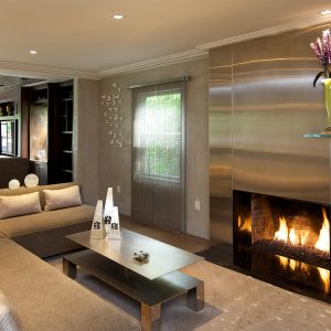 stainless steel fireplace contemporary new jersey interior design
